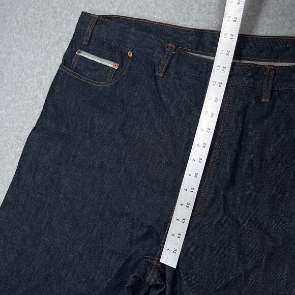 Luxire Custom Clothing Selvedge Jeans Mens 48 x 29 Loose Tapered Dark Denim $150 - Picture 5 of 13